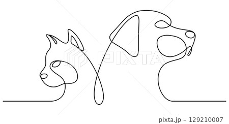 cat dog line art continuous drawing minimalism 129210007