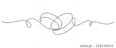 one line drawing wedding rings decorative art 129210014