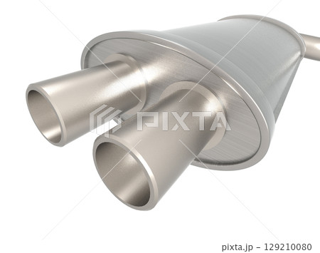 metal thermos isolated on white 129210080