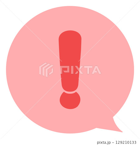 感情表現ふきだし　びっくり　主線なし　カラー　ベクターイラスト 129210133