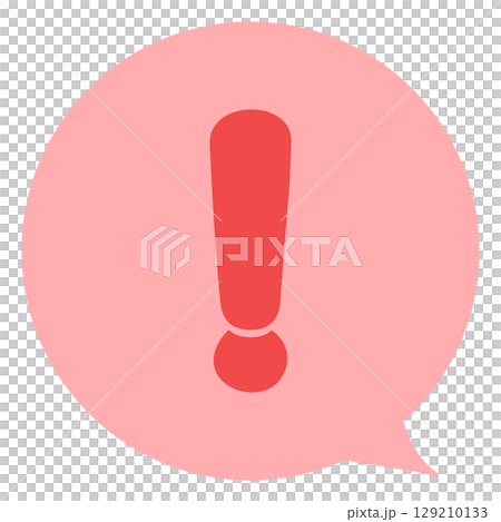 感情表現ふきだし　びっくり　主線なし　カラー　ベクターイラスト 129210133