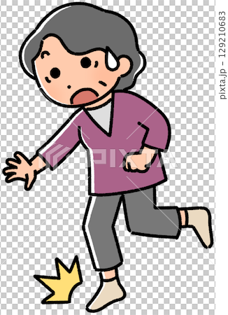 老年婦女跌倒 老年婦女跌倒 129210683