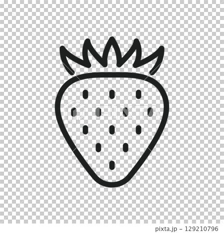 簡單的草莓圖標，代表水果的簡單圖標 129210796