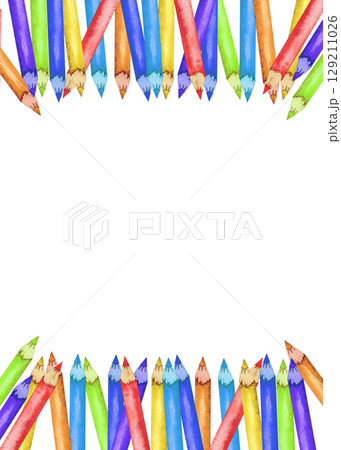 Creative design template with vibrant colorful pencils for arts and crafts. Template for certificate, diploma, invitation. Copy space. End of course. Back to school. Education concept. Hand drawn Creative design template with vibrant colorful pencils for arts and crafts. Template for certificate, diploma, invitation. Copy space. End of course. Back to school. Education concept. Hand drawn 129211026