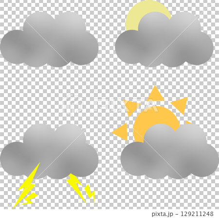 Cute and simple weather symbols 129211248