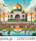 mosque design over pattern background vector illustration 129211480
