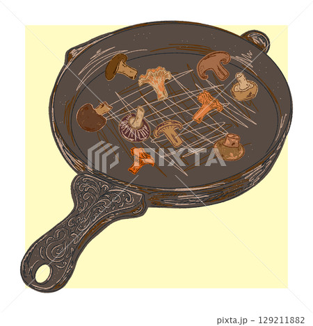 illustration of a frying pan 129211882
