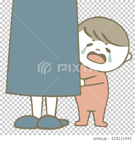Hiding child crying pink Hiding child crying pink 129212845
