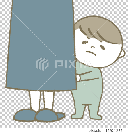 隠れる子供 水色 隠れる子供 水色 129212854