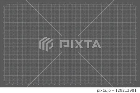 Cutting Mat Set with Imperial Grid. Self-healing cutting board in top view for DIY, hobby, and craft design. 129212981