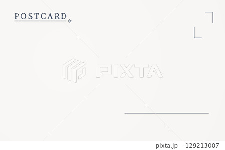 Minimalist travel postcard template with stamp graphics Minimalist travel postcard template with stamp graphics 129213007