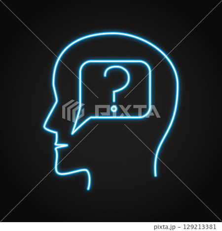 Dysnomia disorder neon line icon 129213381
