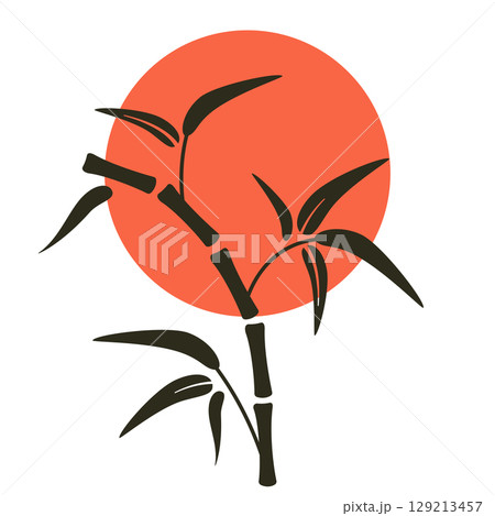 bamboo stem and sun bamboo stem and sun 129213457