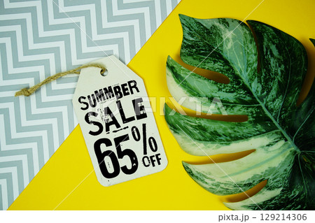 Summer Sale 65% Promotion Offer Discount Retail Shopping Concept 129214306