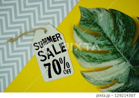Summer Sale 70% Promotion Offer Discount Retail Shopping Concept Summer Sale 70% Promotion Offer Discount Retail Shopping Concept 129214307