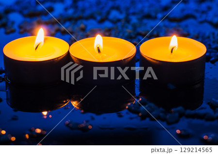 Candles for Valentine's Day and New Year. 129214565