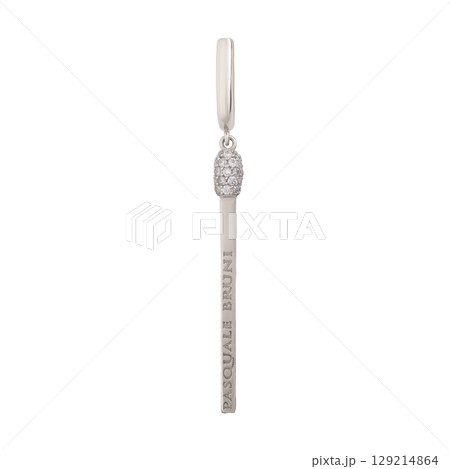 fashion gold earrings fashion stylish elegant jewelry. Golden modern earrings isolated on white background fashion gold earrings fashion stylish elegant jewelry. Golden modern earrings isolated on white background 129214864