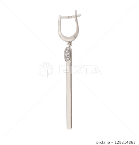 fashion gold earrings fashion stylish elegant jewelry. Golden modern earrings isolated on white background fashion gold earrings fashion stylish elegant jewelry. Golden modern earrings isolated on white background 129214865