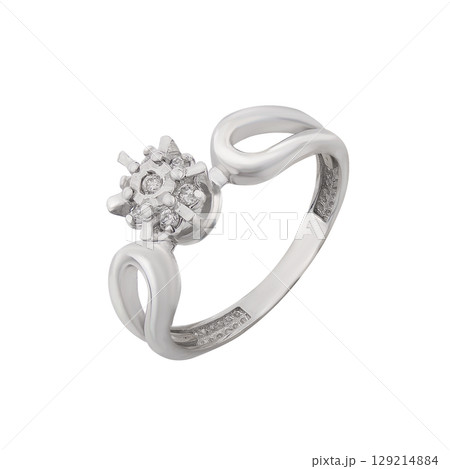 fashion gold earrings fashion stylish elegant jewelry. Golden modern earrings isolated on white background 129214884