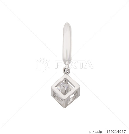 fashion gold earrings fashion stylish elegant jewelry. Golden modern earrings isolated on white background fashion gold earrings fashion stylish elegant jewelry. Golden modern earrings isolated on white background 129214937