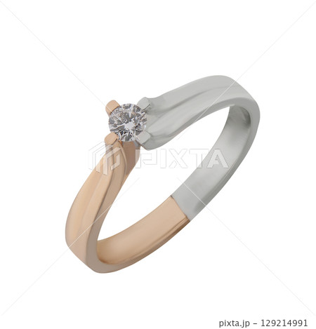Jewelry wedding ring gold. Engagement golden ring isolated on white background Jewelry wedding ring gold. Engagement golden ring isolated on white background 129214991
