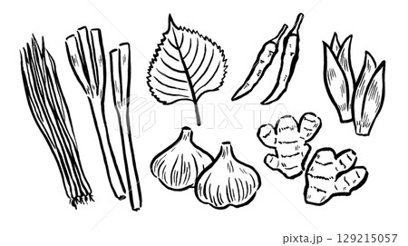 薬味・香味野菜など筆絵 129215057