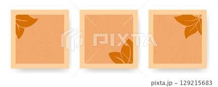 Set of square autumn texture templates 129215683
