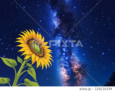 天の川を見上げるひまわり 天の川を見上げるひまわり 129216194