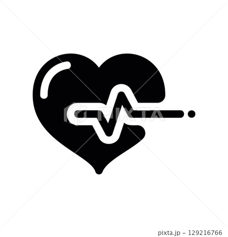 Heart with a Cardiogram Line, a Healthcare and Medical Icon 129216766