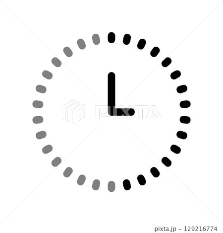 Loading Time Icon with Fading Dotted Circular Border Loading Time Icon with Fading Dotted Circular Border 129216774