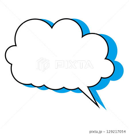 シンプルな吹き出しのイラスト　もこもこ 129217054