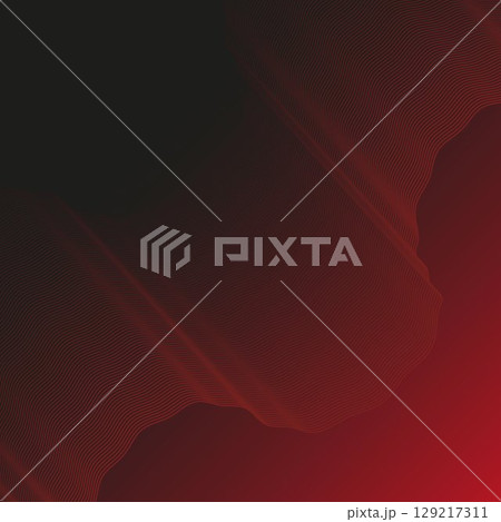 Red black with thin curved lines abstract background. Vector illustration 129217311