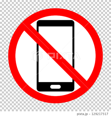 Smartphone prohibited mark Smartphone prohibited mark 129217317