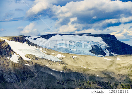 Mountains view with glacier Norway 129218151