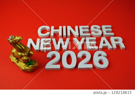 Chinese New Year 2026 Year of horse holiday background Chinese New Year 2026 Year of horse holiday background 129218615