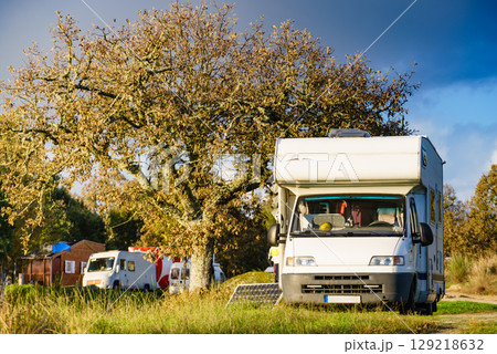 Camper rv camping on nature in Portugal Camper rv camping on nature in Portugal 129218632
