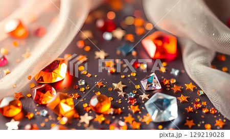 オレンジ色のジュエリー オレンジ色のジュエリー 129219028