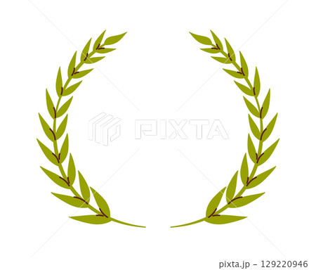 Laurel wreath hand drawn symbol Laurel wreath hand drawn symbol 129220946