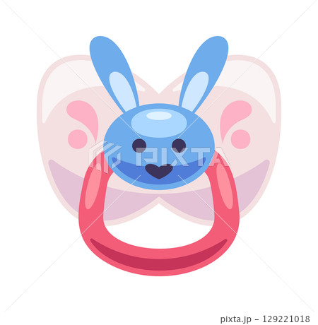 Cute pacifier bunny decorative element 129221018