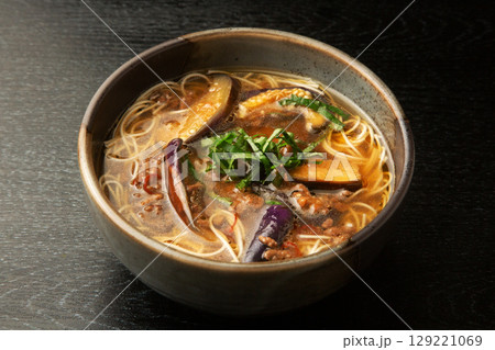 揚げ茄子と挽肉の素麺 129221069