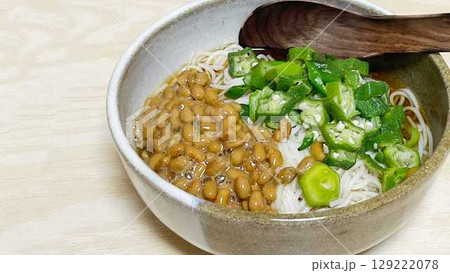 納豆オクラそうめん（左余白） 129222078