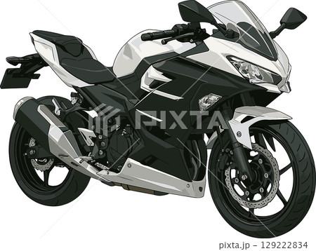 スポーツタイプのバイクのイラスト スポーツタイプのバイクのイラスト 129222834