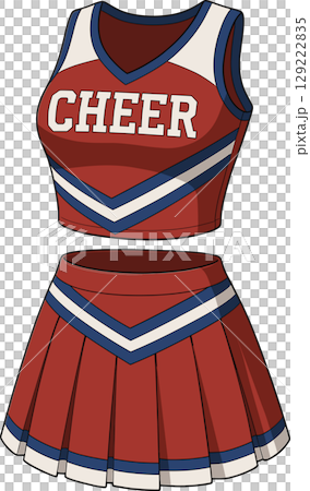 Illustration of a red cheerleader costume 129222835
