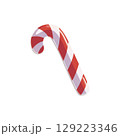 Classic Red and White Christmas Candy Cane Isolated on White Background, vector illustration 129223346