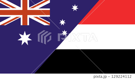 Flag of Australia and Yemen. Two Flags Together Australian and Yemeni 129224112