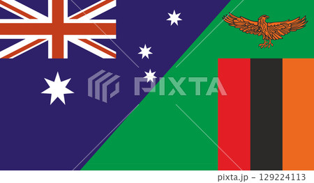 Flag of Australia and Zambia. Two Flags Together Australian and Zambian flags Flag of Australia and Zambia. Two Flags Together Australian and Zambian flags 129224113