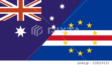 Flag of Australia and Cabo Verde. Two Flags Together Australian and Zambian flags 129224115