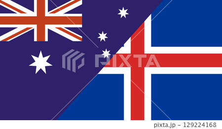 Flag of Australia and Iceland. Two Flags Together Australian and Icelandic 129224168