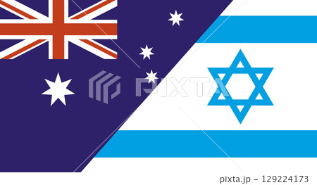 Flags of Australia and Israel. Two Flags Together Australian and Israeli 129224173