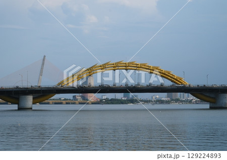 Dragon Bridge in Danang, Vietnam Dragon bridge is one of the most beautiful bridge in the world. Dragon Bridge in Danang, Vietnam Dragon bridge is one of the most beautiful bridge in the world. 129224893